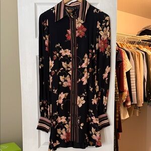 Karen Millen Black Floral Long Sleeve Dress